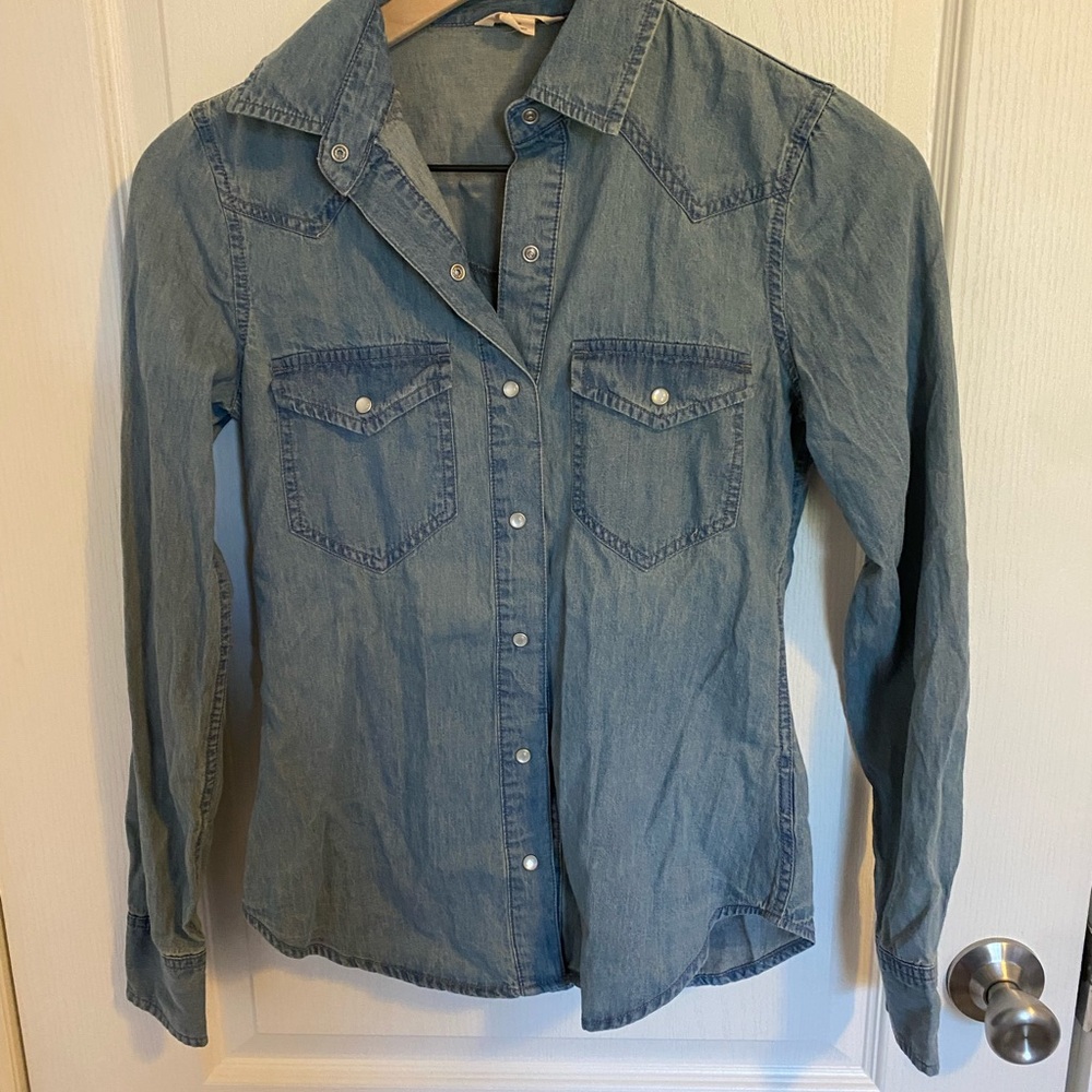 Aeropostale Blue Denim Button-Up Shirt